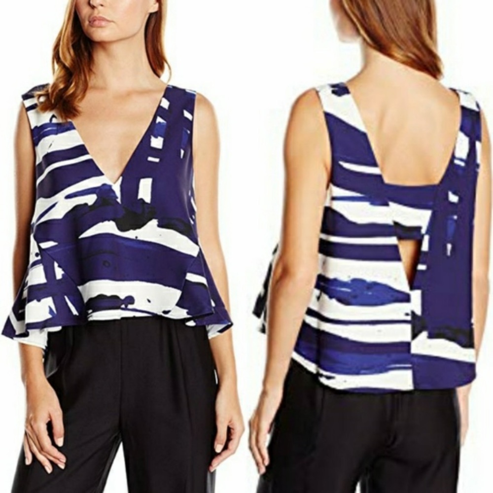 C/MEO Collective Sidelines Abstract Stripe Boxy Crop Top